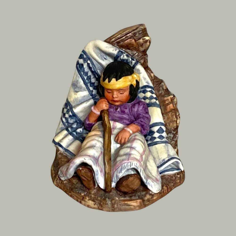 Gregory Perillo “Siesta” 1983 Figurine 4" Native American Vintage Sculpture